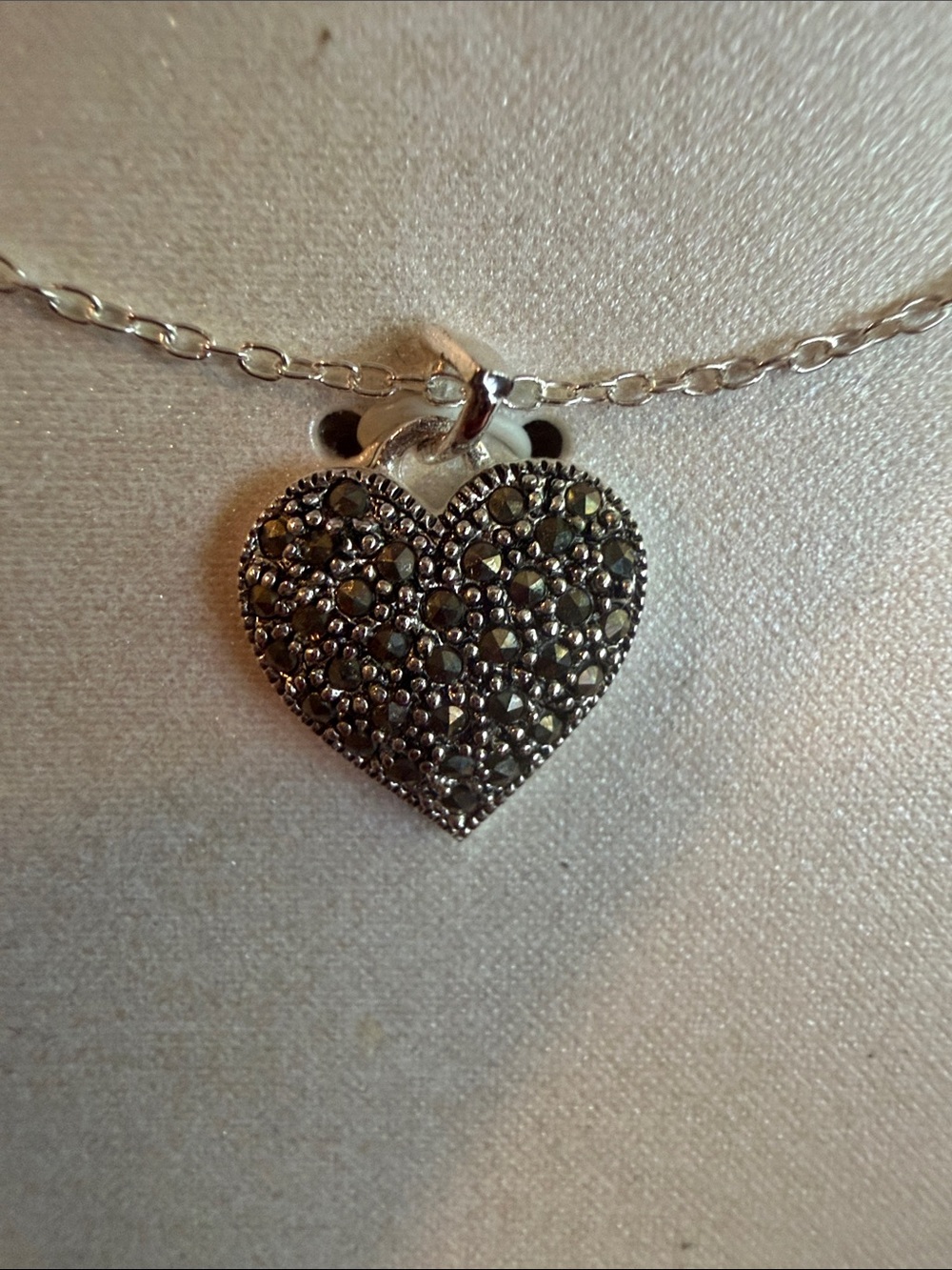 Marcasite in Sterling Silver heart pendant.